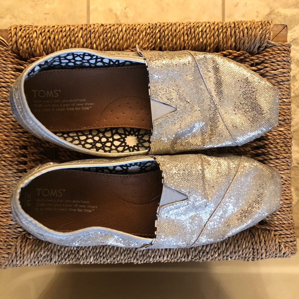 Silver Sparkly Toms